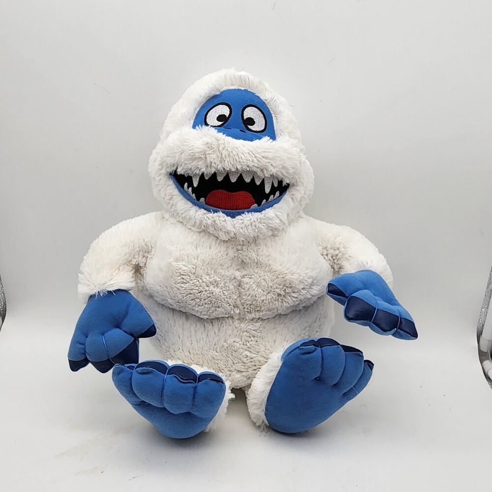 Rudolph Abominable Snowman Yeti Plush Toy 17" White Fur Blue Feet Chiseled Chest